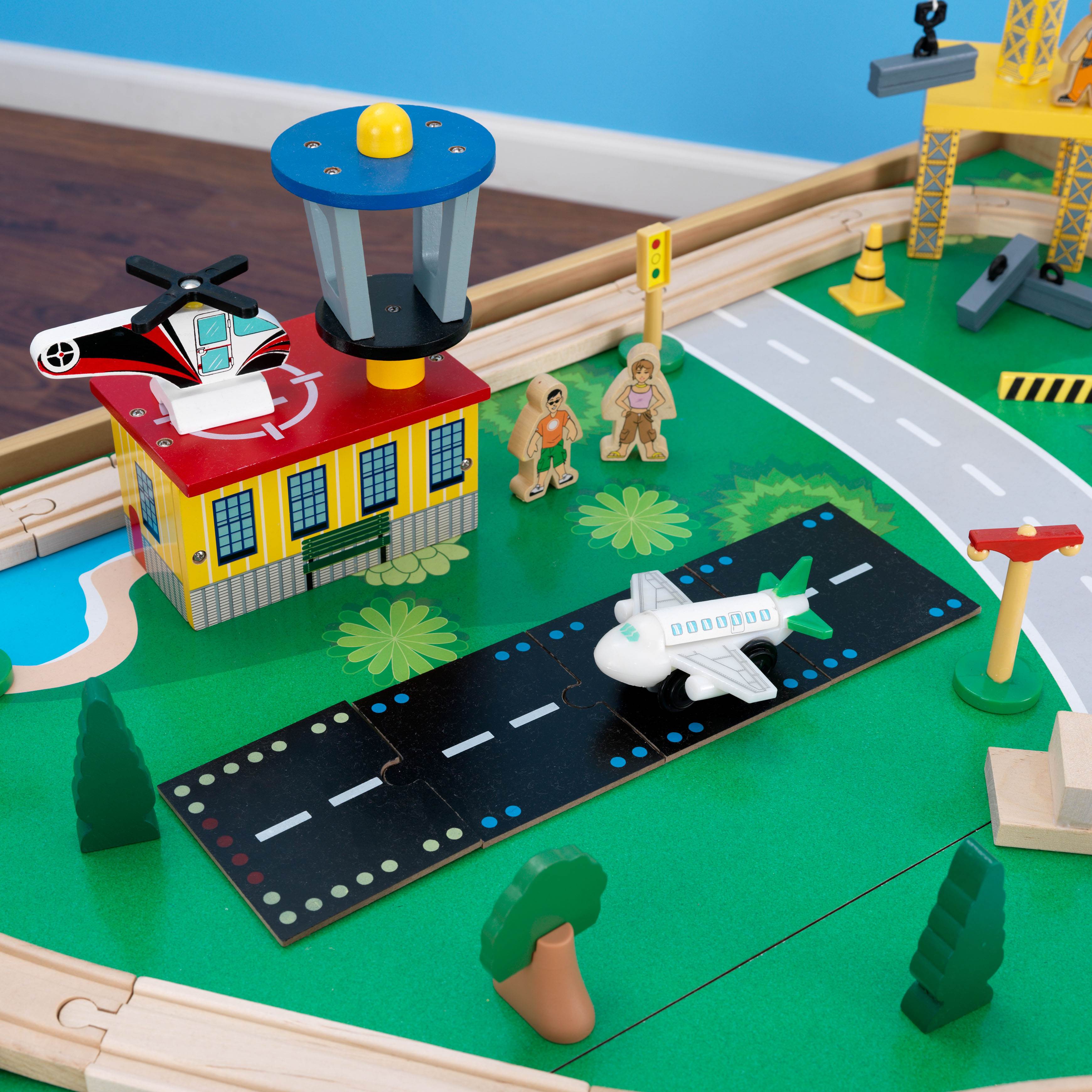 KidKraft Waterfall Mountain 120-Piece Train Table Set - Open Box