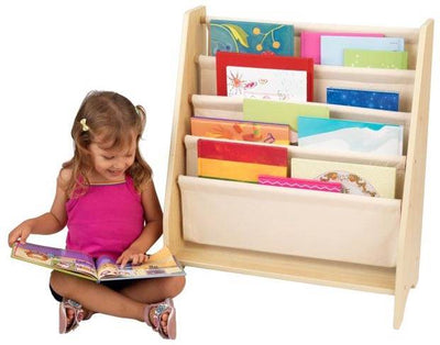 KidKraft Wood & Canvas Sling Shelf Kids Book Case Shelf - Natural | 14221