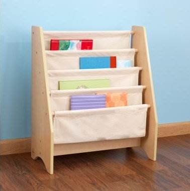 KidKraft Wood & Canvas Sling Shelf Kids Book Case Shelf - Natural | 14221