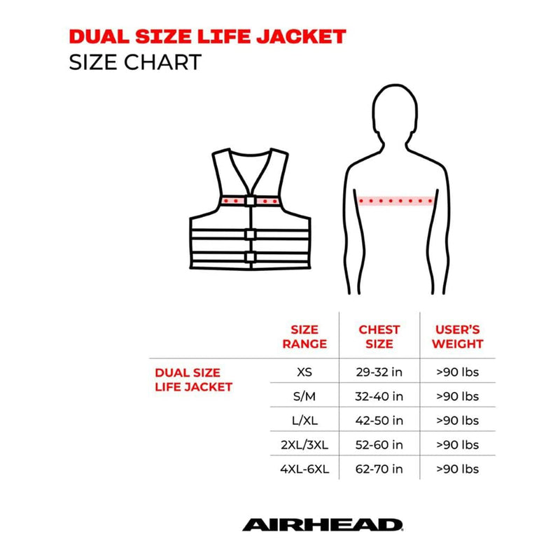 Kwik Tek Airhead Classic Type III Adult Life Vest Jacket, 2XL/3XL (Open Box)