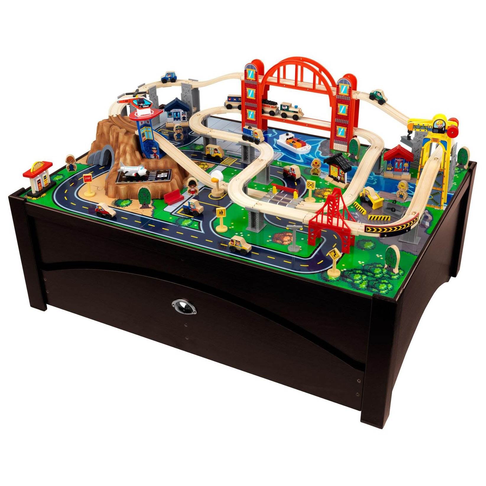 KidKraft Metropolis 100-Piece Wooden Train Table Set - For Parts