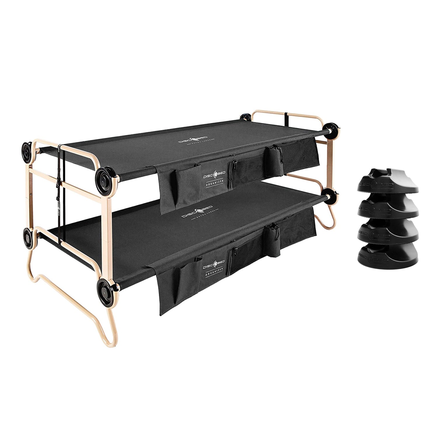 Disc-O-Bed XL Cam-O-Bunk Benchable Double Cot w/Organizers & No Slip Foot Pads