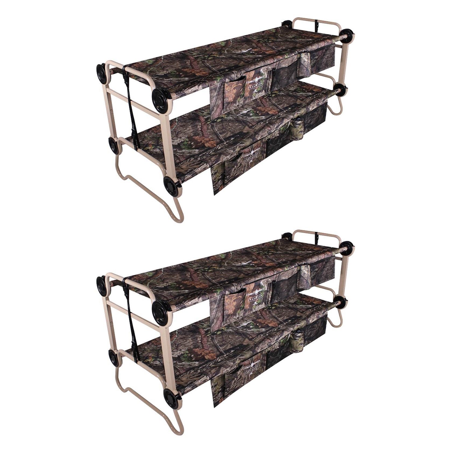Disc-O-Bed Large Cam-O-Bunk Benchable Double Cot w/Organizer (2 Pack)