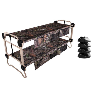 Disc-O-Bed Large Cam-O-Bunk Benchable Double Cot, Organizers & No Slip Foot Pads
