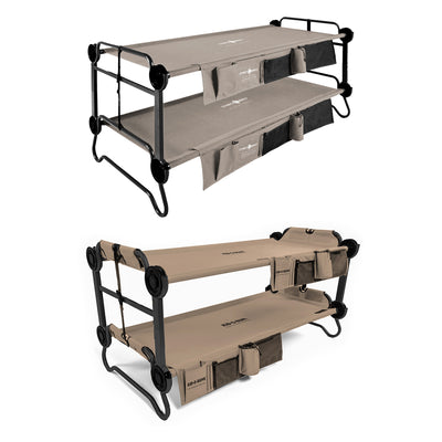 Disc-O-Bed XL & Youth Cam-O-Bunk Benchable Double Cot w/Organizers (2 Pack) - VMInnovations