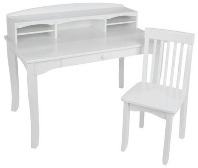 KidKraft Avalon White Desk with Hutch & Chair Set