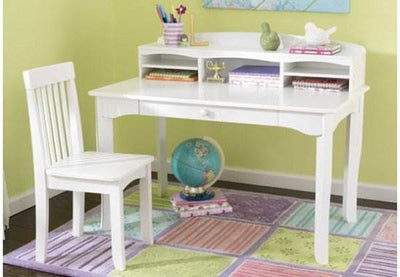 KidKraft Avalon White Desk with Hutch & Chair Set