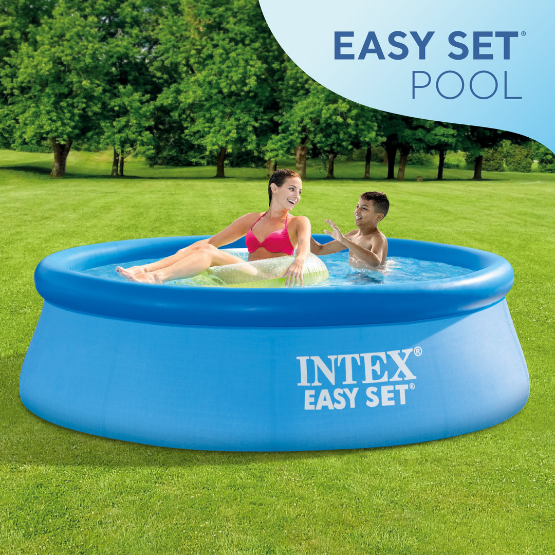Intex 8ft x 30in Easy Set Inflatable Above Ground Family Swimming Pool (No Pump) - VMInnovations