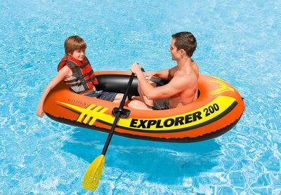 INTEX Explorer 200 Inflatable Two Person Raft Boat (Open Box) - VMInnovations