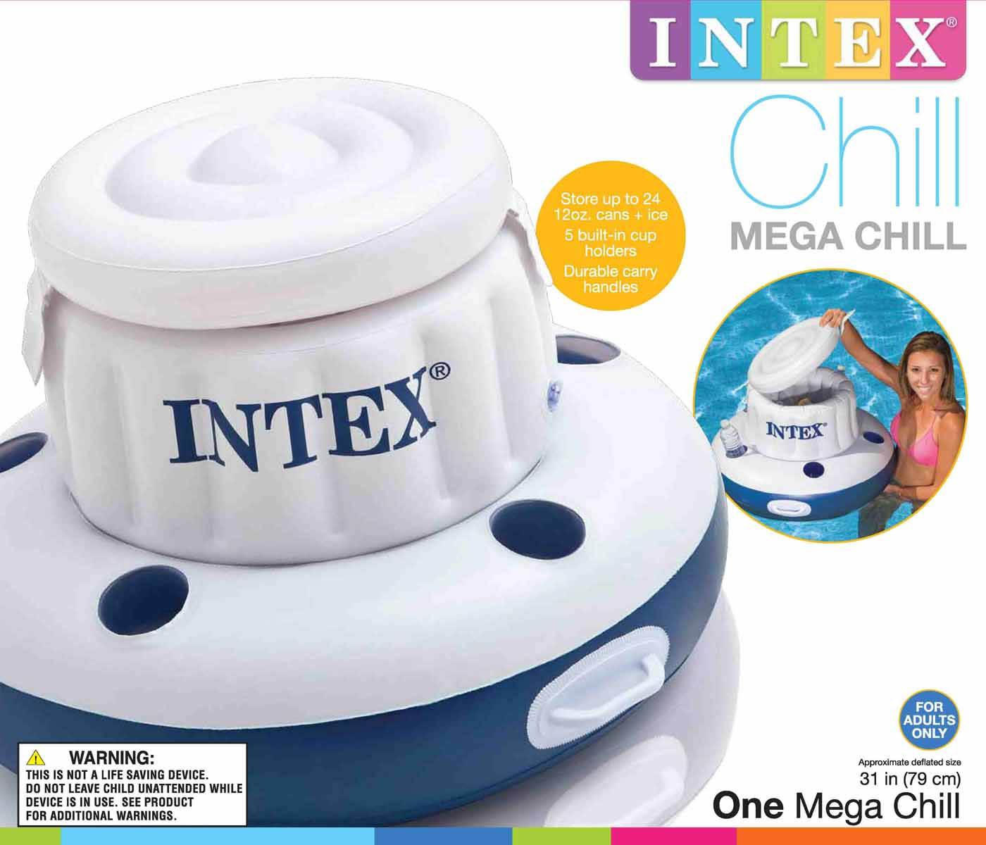 INTEX Mega Chill Inflatable Floating Beverage Cooler - Open Box!