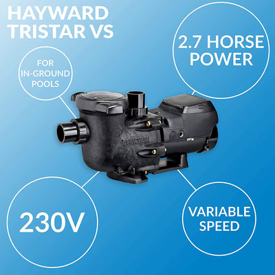 Hayward W3SP3206VSP 2.7 Horsepower 150V/230V TriStar VS Variable Speed Pool Pump
