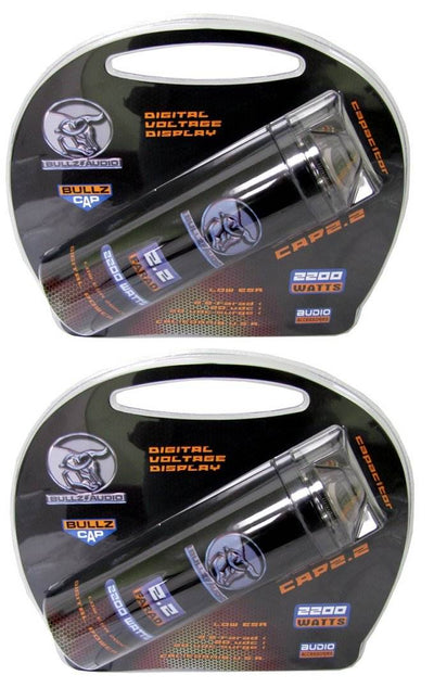 (2) BULLZ AUDIO 2200W 12V BCAP 2.2 Digital Car Power Farad Capacitors | BCAP2.2