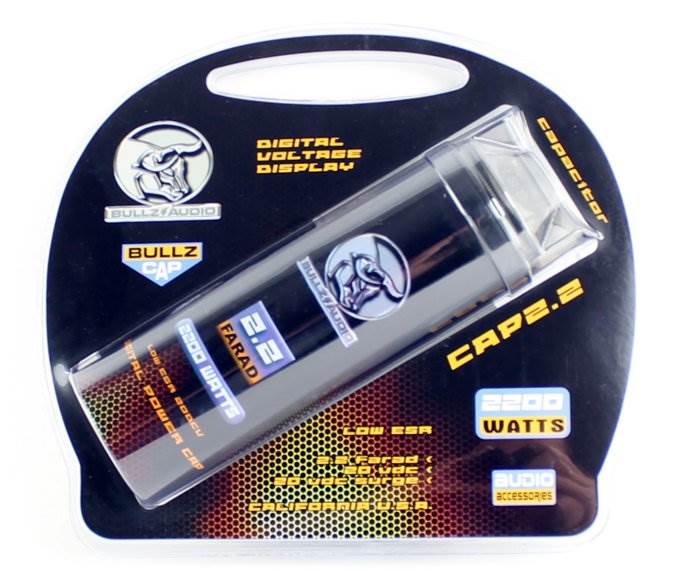 (2) BULLZ AUDIO 2200W 12V BCAP 2.2 Digital Car Power Farad Capacitors | BCAP2.2