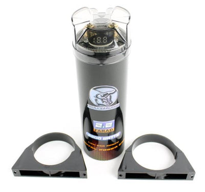 (2) BULLZ AUDIO 2200W 12V BCAP 2.2 Digital Car Power Farad Capacitors | BCAP2.2