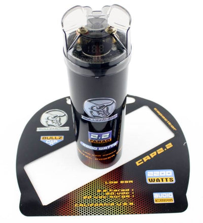 (2) BULLZ AUDIO 2200W 12V BCAP 2.2 Digital Car Power Farad Capacitors | BCAP2.2