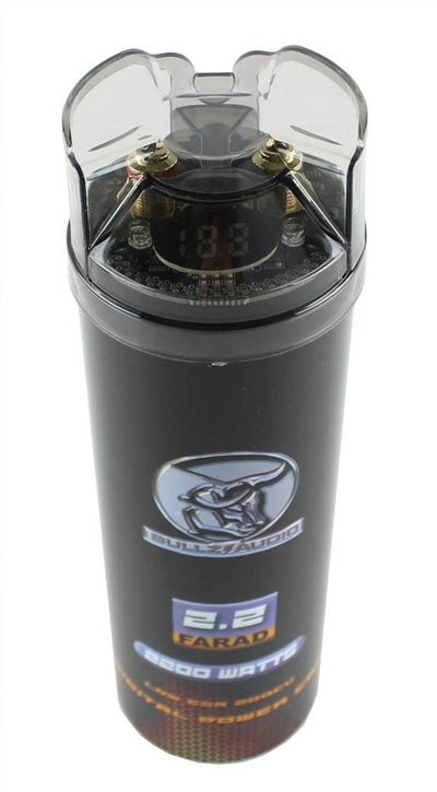 (2) BULLZ AUDIO 2200W 12V BCAP 2.2 Digital Car Power Farad Capacitors | BCAP2.2