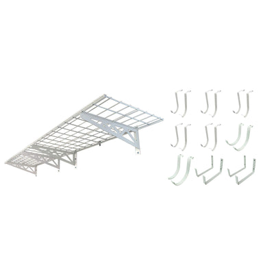 SafeRacks 18x48" Garage Shelf 2-Pack w/ Bike Hooks & 18ct Accessory Hook Package - VMInnovations