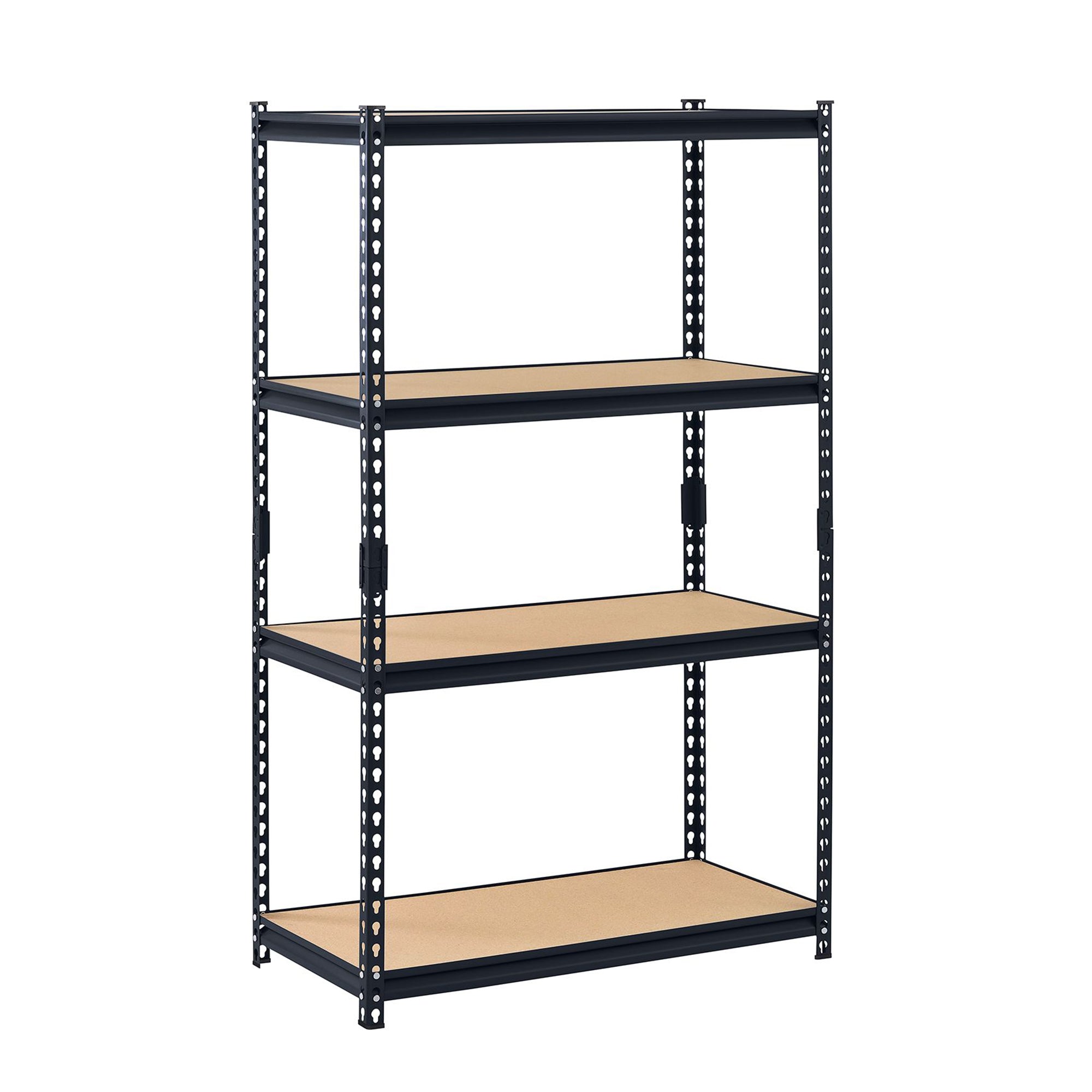 Edsal Adjustable 4 Shelf Durable Steel Storage Organization Shelving Unit, Black - VMInnovations