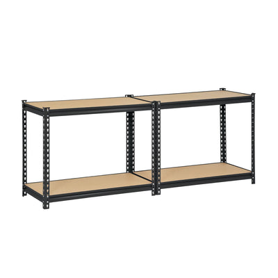 Edsal Adjustable 4 Shelf Durable Steel Storage Organization Shelving Unit, Black - VMInnovations