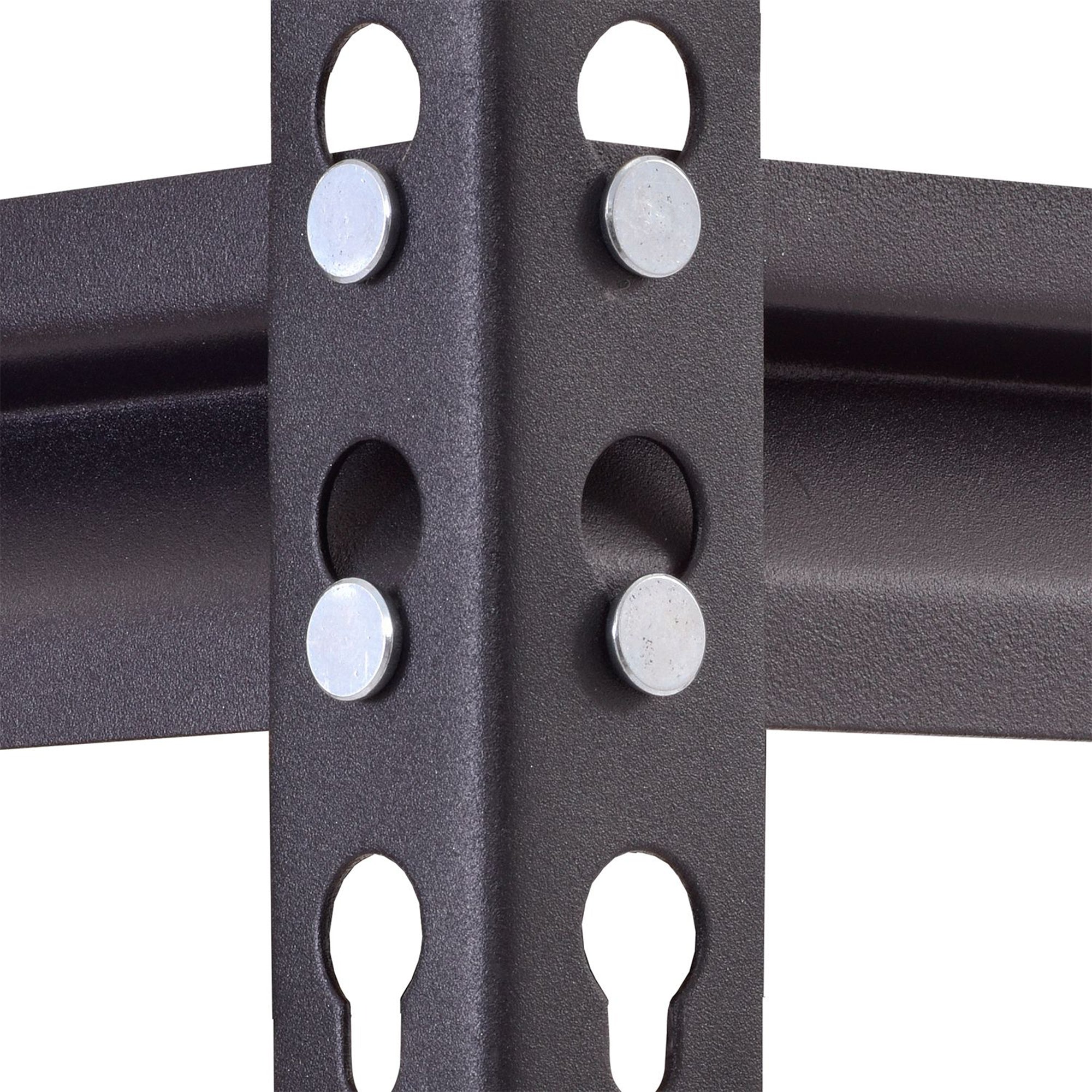 Edsal Adjustable 4 Shelf Durable Steel Storage Organization Shelving Unit, Black - VMInnovations