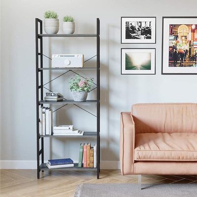 Bestier 5 Tier Adjustable Multifunctional Storage Bookcase 26", Gray (Used) - VMInnovations