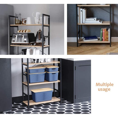 Bestier 5 Tier Adjustable Multifunctional Storage Display Bookcase 26 Inch, Oak - VMInnovations