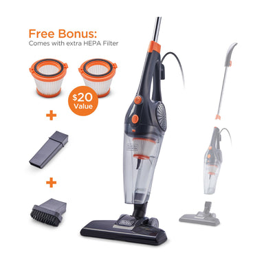 Black and Decker 3 In 1 Convertible Corded Upright Stick Handheld Vacuum Cleaner (Refurbished)