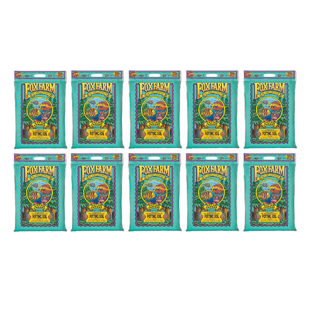 FoxFarm Ocean Forest Organic Garden Potting Soil Mix, 12 Quart Bag (10 Pack) - VMInnovations