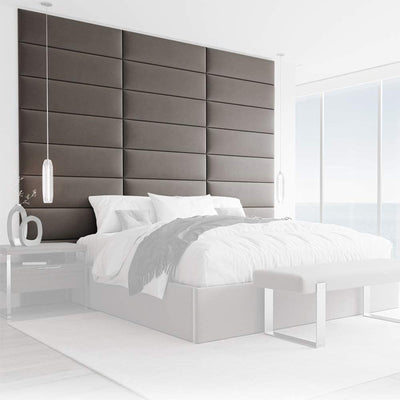 Vant 30 x 11.5 Inch Floating Upholstered Decor Wall Panel, Gothic Gray (4 Pack)