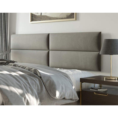 Vant 30 x 11.5 Inch Floating Upholstered Decor Wall Panel, Gothic Gray (4 Pack)