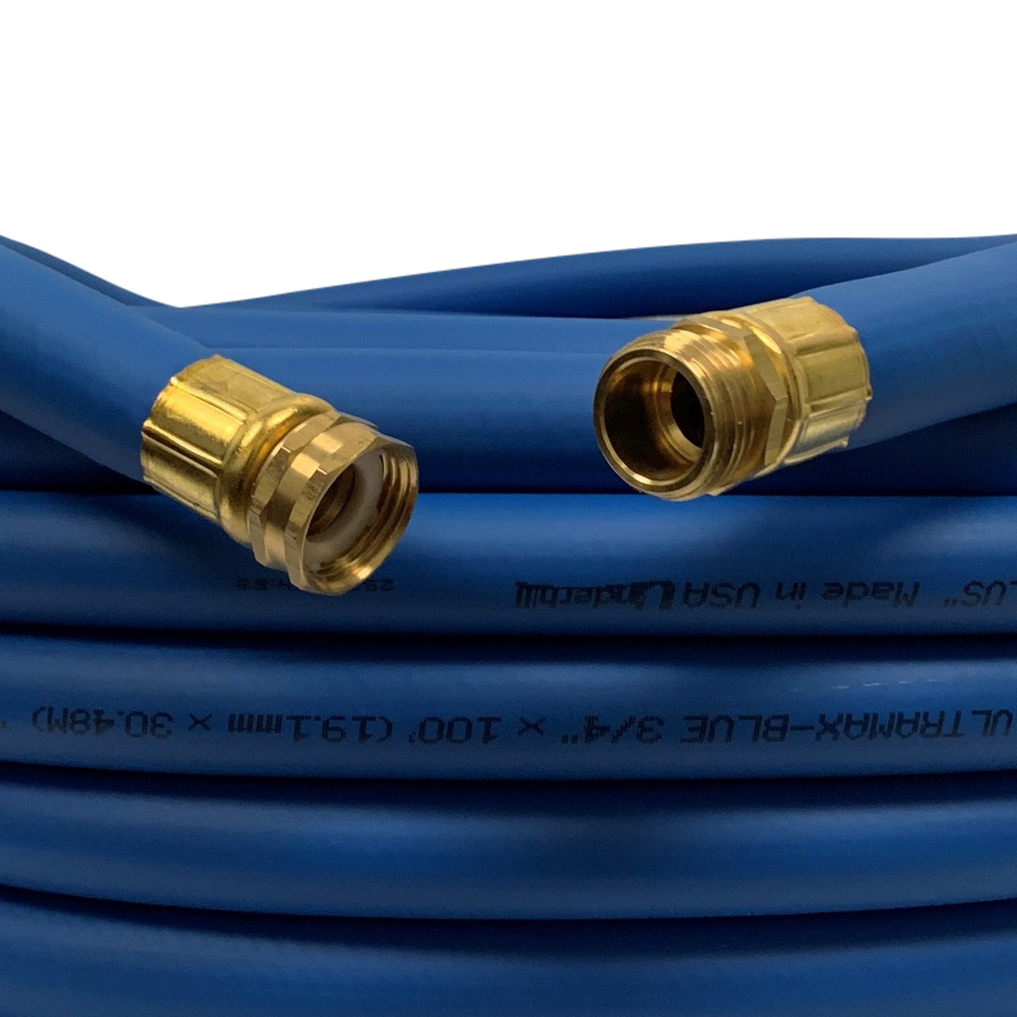 Underhill 100 Ft Blue Water Hose w/ Precision Cloudburst Nozzle & Hose Adapter