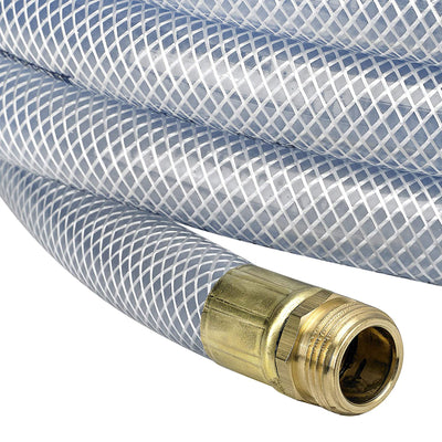 Underhill 100 Ft Clear Water Hose w/ Precision Cloudburst Nozzle & Hose Adapter