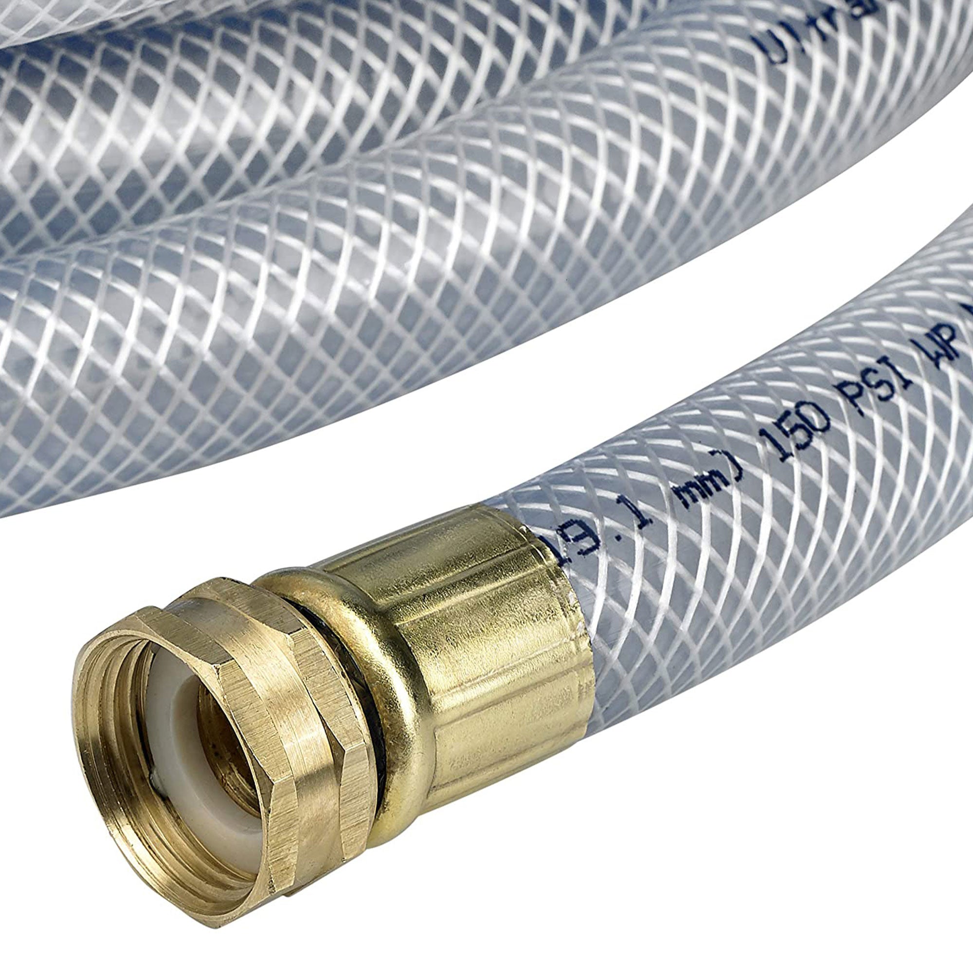 Underhill 100 Ft Clear Water Hose w/ Precision Cloudburst Nozzle & Hose Adapter