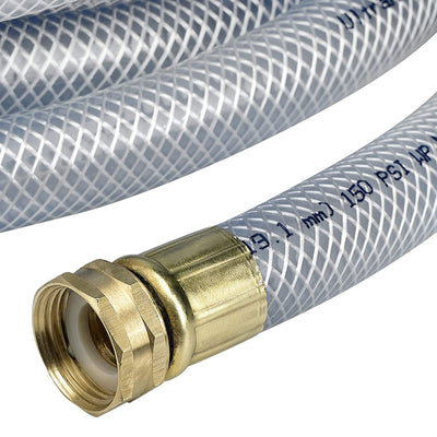 Underhill 100 Ft Clear Water Hose w/ Precision Cloudburst Nozzle & Hose Adapter