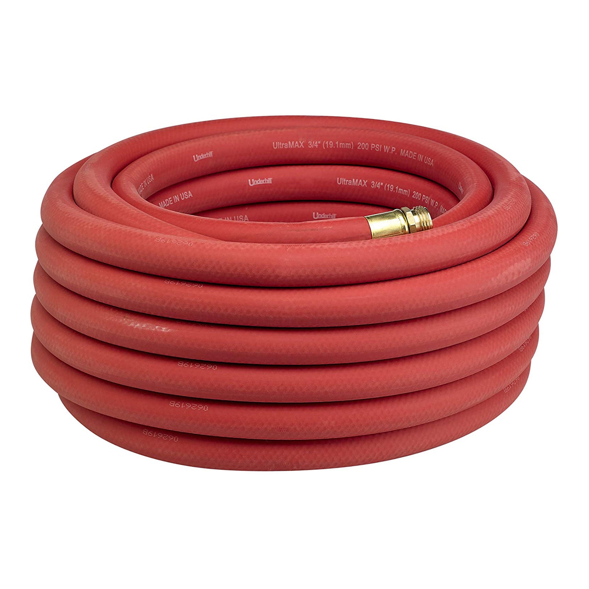 Underhill 100 Ft Red Water Hose w/ Precision Cloudburst Nozzle & Hose Adapter
