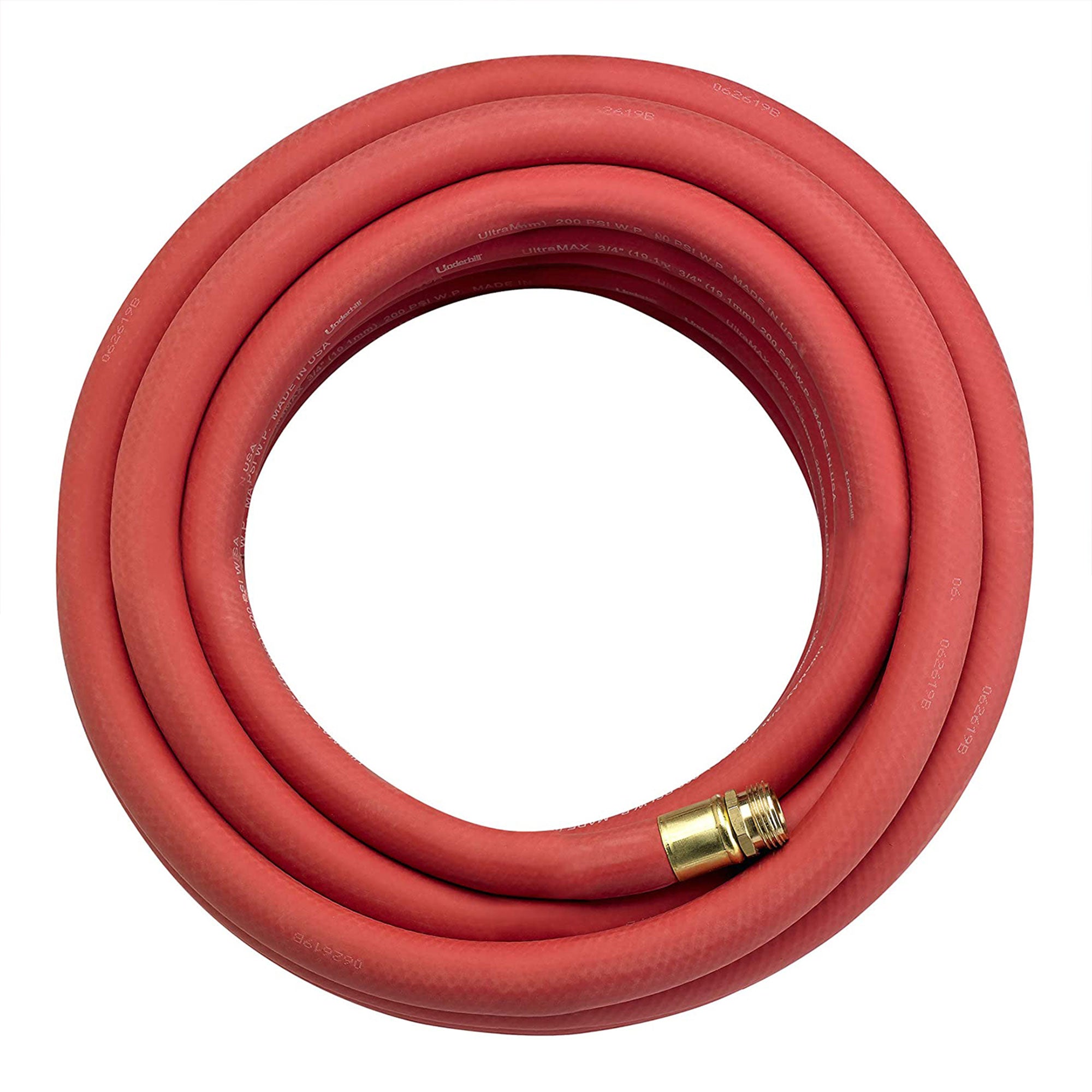 Underhill 50 Ft Red Water Hose w/ Precision Cloudburst Nozzle & Hose Adapter