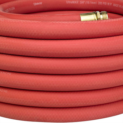 Underhill Ultramax 50' Garden Hose, Red & Precision Cloudburst Hose End Nozzle