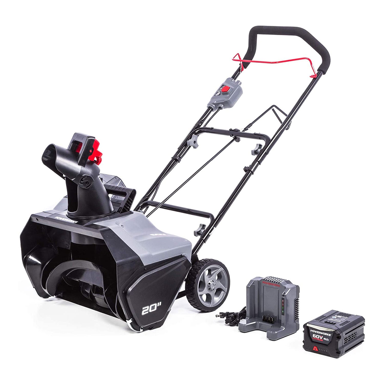 Powerworks 20" Brushless Snow Thrower with 4.0 Ah Battery & Charger (For Parts)