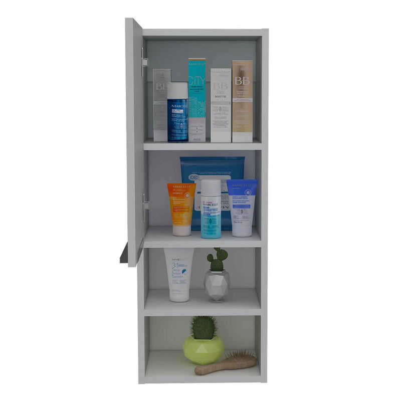 TUHOME MLB3931 4 Shelf Wall Mounted Bathroom Medicine Storage Cabinet, White