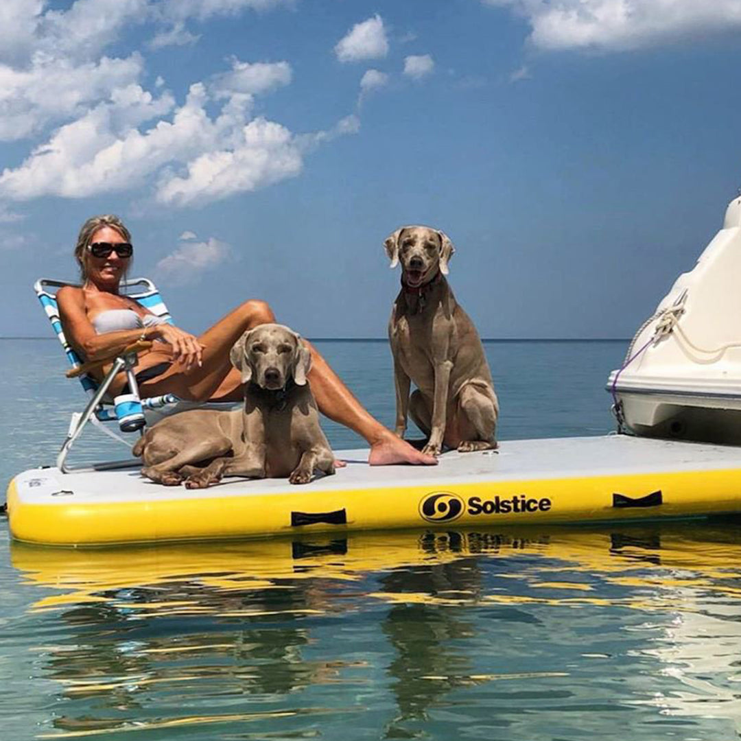 Solstice 8x5' Inflatable Floating Dock Rafting Platform w/Pump & Bag (Open Box) - VMInnovations