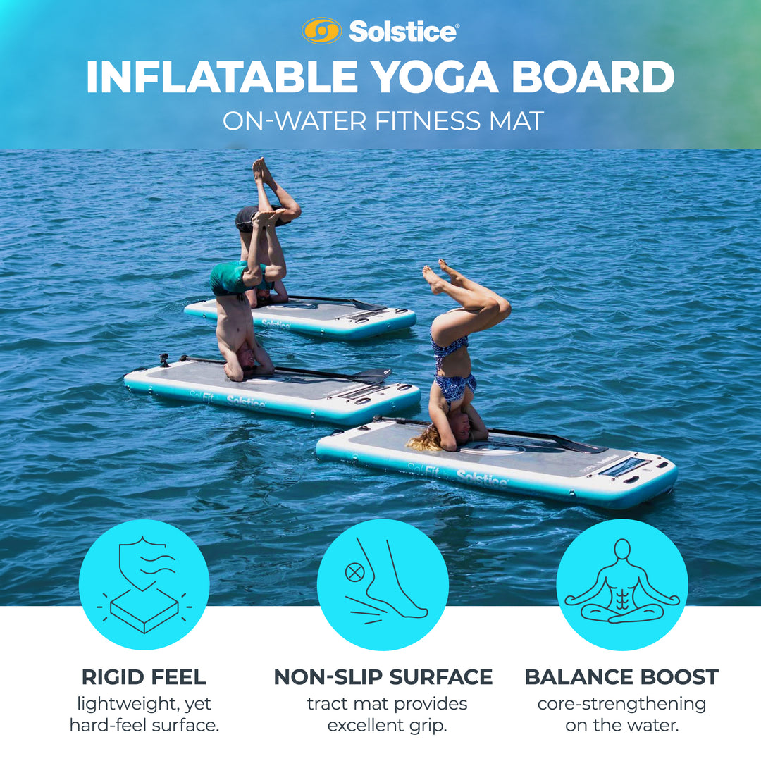Solstice SolFit 94 Inch Stand Up Paddle Board Aquatic Yoga Mat with Camera Mount