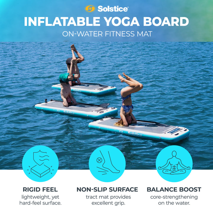 Solstice SolFit 94 Inch Stand Up Paddle Board Aquatic Yoga Mat with Camera Mount