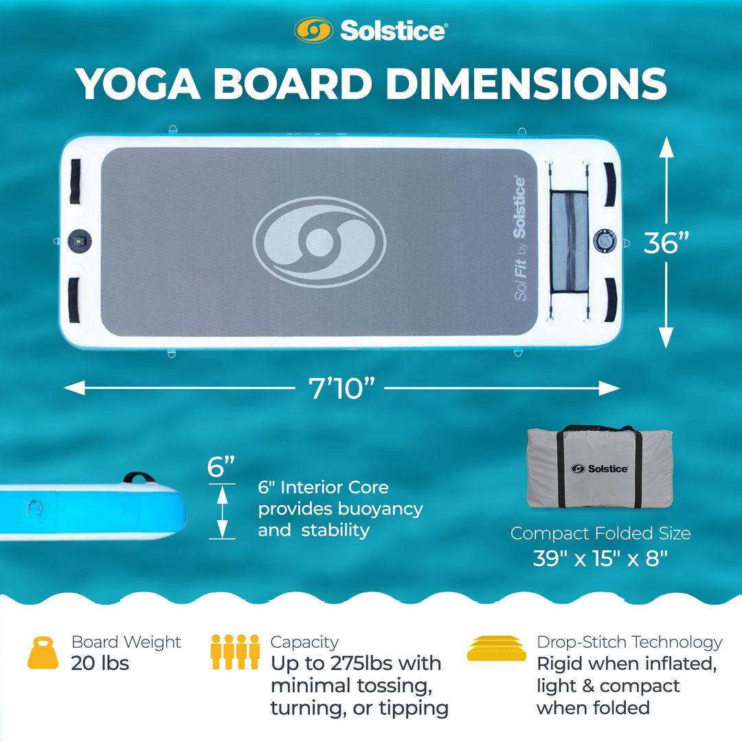 Solstice SolFit 94 Inch Stand Up Paddle Board Aquatic Yoga Mat with Camera Mount