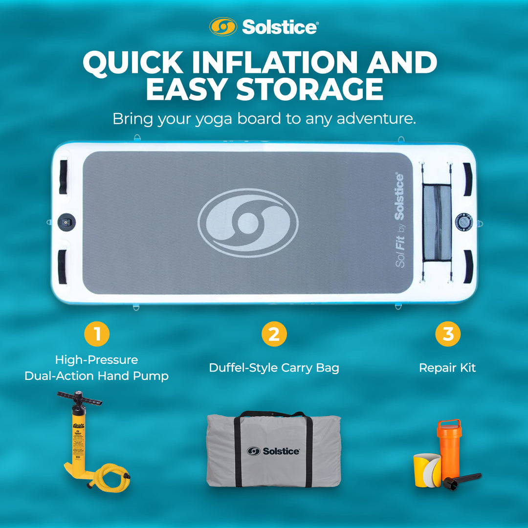 Solstice SolFit 94 Inch Stand Up Paddle Board Aquatic Yoga Mat with Camera Mount