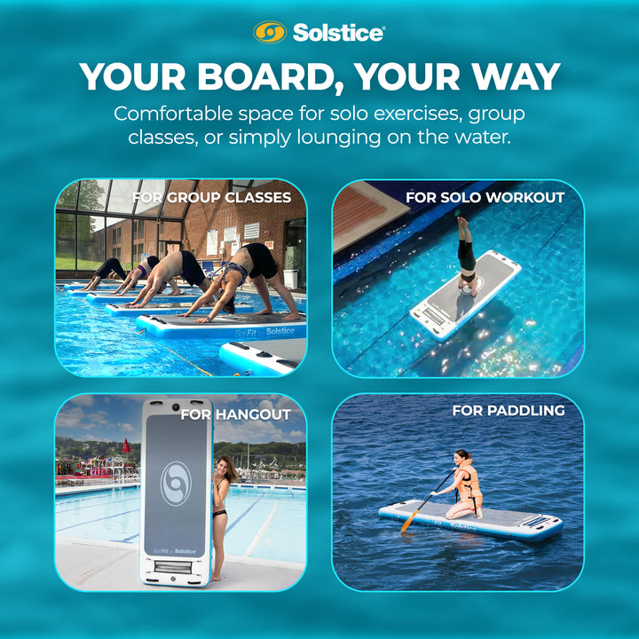 Solstice SolFit 94 Inch Stand Up Paddle Board Aquatic Yoga Mat with Camera Mount