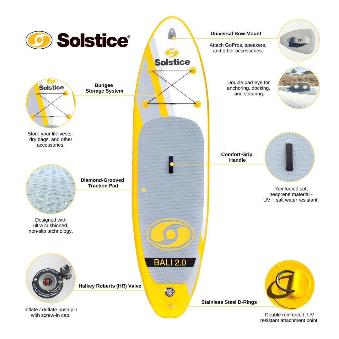 Solstice Watersports Bali 2.0 10.5 Foot Inflatable Stand-Up Board Kit (Open Box)