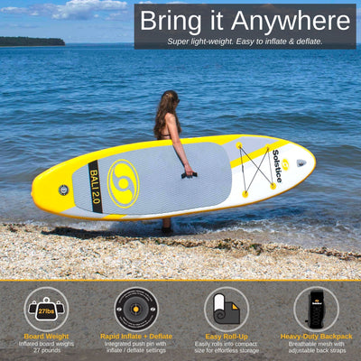 Solstice Watersports Bali 2.0 10.5 Foot Inflatable Stand-Up Paddle Board Kit - VMInnovations
