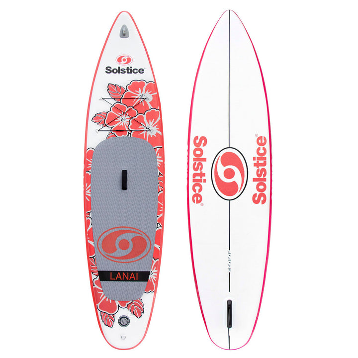 Solstice Watersports Lanai 10 Foot Inflatable Stand-Up Paddle Board Kit, Red