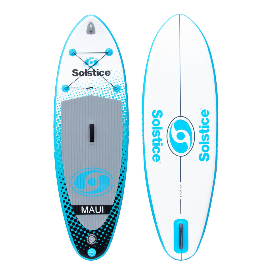 Solstice Maui 8-Foot Youth Stand Up Paddle Board Inflatable SUP Raft Set, Blue