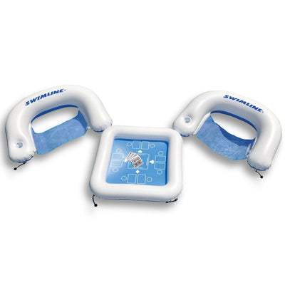 Swimline Inflatable Game Station Pool Set with Waterproof Playing Cards (8 Pack) - VMInnovations